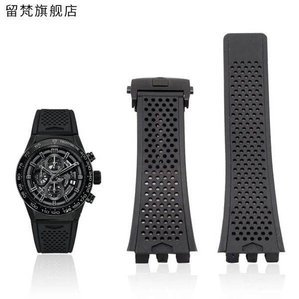 Компоненты силиконовый резиновый ремешок для часов бирка Carrera Car2a 5a Starp 22 мм черный, синий вогнутый выпуклый интерфейс браслет для часов