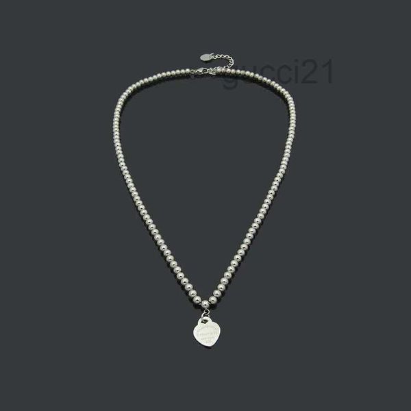 Luxo designe popular colares pêssego bola de casamento colar natal designer jóias como ouro/prata/rosa grânulo marca completa 29uj 29uj 55hf