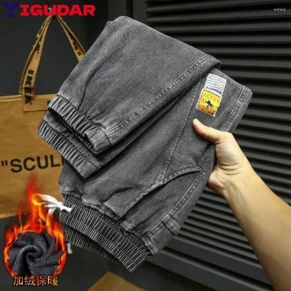 Jeans da uomo Autunno Inverno Piedi larghi e alla moda che si legano Abbigliamento da lavoro casual Pantaloni Harlan Abbigliamento da uomo cargo