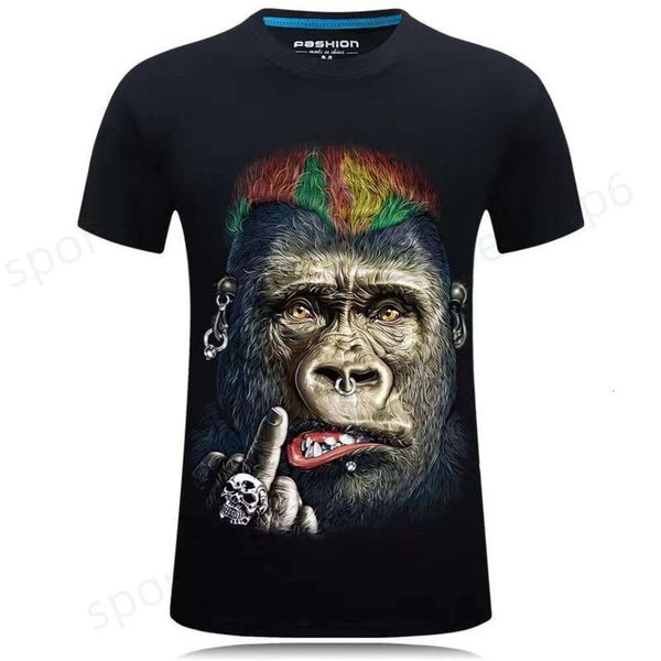 Mens Camisetas Haikyuu Trendy Play T-shirt 3D Impresso Animal Engraçado Macaco Manga Curta Diversão Pote Barriga Design Camisa M-5XL PDD
