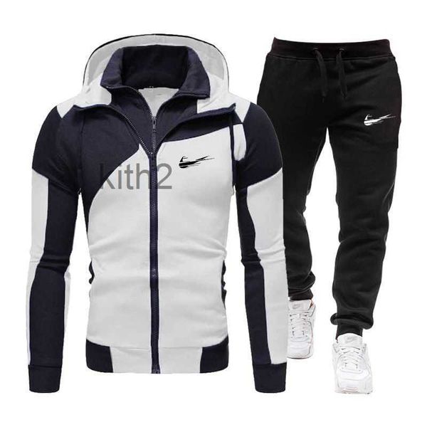 Tuta da uomo Moda casual Hip Hop Stile polare Felpa con cappuccio e pantaloni a maniche lunghe Corsa Basket Calcio Donna Y2k3 G1HO