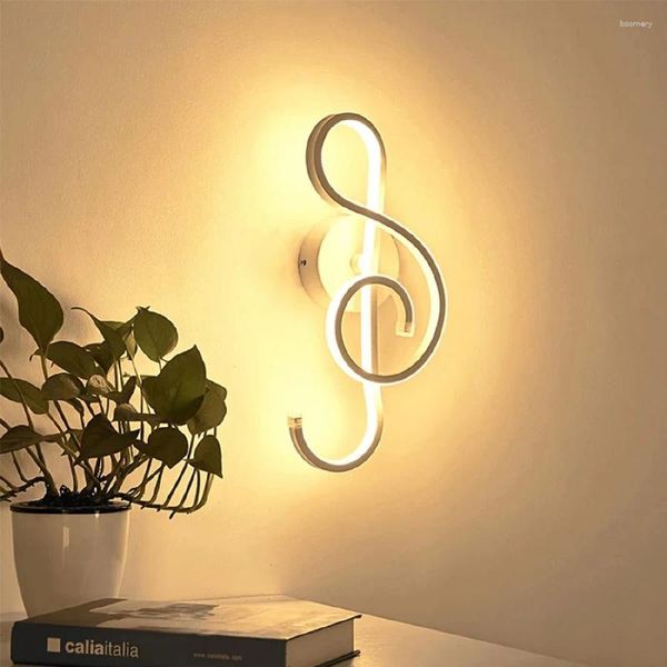 Настенный светильник, современные минималистичные лампы для гостиной, спальни, коридора, прохода, творческая личность, лестничная клетка, музыкальная нота, прикроватная тумбочка