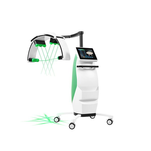 Macchina per dimagrire il corpo del laser smeraldo a 360 rotazioni 10 teste Macchina per ridurre il grasso del laser verde freddo Dispositivo per scolpire il corpo del laser lipo a diodi 10d 532nm