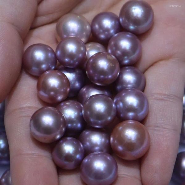 Grânulos 11-13mm tamanho super grande natural edison pérolas redondas soltas água doce laranja e roxo 30 tamanhos