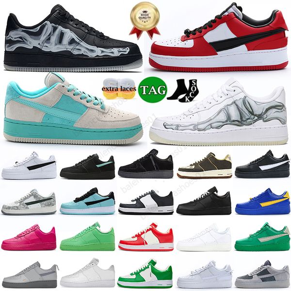 Aforces Low One 1 Platform 1s Off Scarpe da corsa Bianco Nero Scheletro Lupo Grigio Kumquat Fireberry Uomo Donna Scarpe da ginnastica Designer Airs Scarpe da ginnastica sportive Taglia EUR36-45