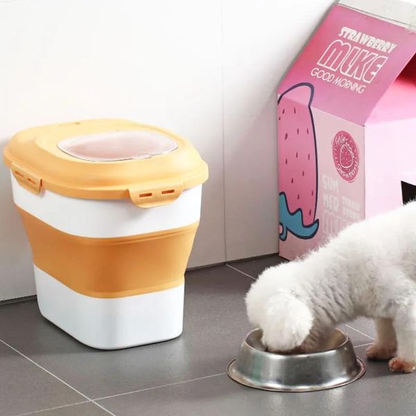 Alimentatori Cibo per cani e gatti Forniture per animali domestici Contenitore per alimenti per cani Contenitore per cibo secco per gatti Borsa Sigillo a prova d'umidità Misurino Forniture per gattini