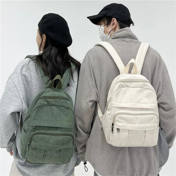 Rucksack Kleine Frauen Männer Rucksäcke Leinwand Reise Mittleren Schulranzen Für Teenager 2024 Cord Unisex Rucksack Buch Tasche Mochilas