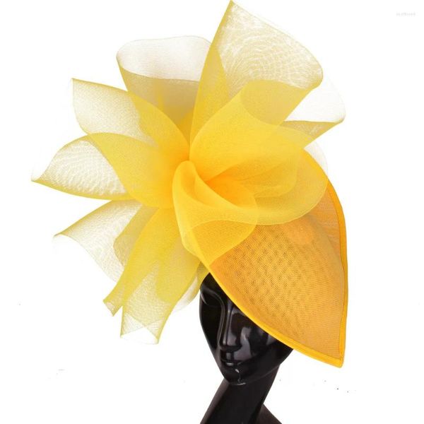 Berets Frauen Damen Mode Fascinator Mesh Blume Hut Haarnadel Braut Elegante Kopfbedeckung Net Floral Haar Zubehör Stirnband Fedora