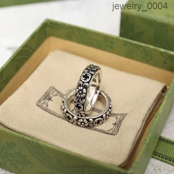Anel de designer anéis de luxo para mulheres letras moda prata videira padrão na moda casal anéis masculino temperamento presentes do feriado gd1r