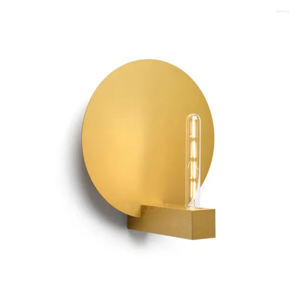 Lâmpada de parede Nordic Art Deco Rodada Lâmpadas de Metal Armazenamento Japonês Ins Vintage Corredor Sala de estar Quarto Decorativo Sconces Luzes