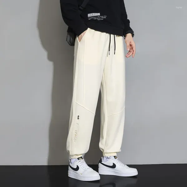 Pantaloni da uomo Casual Pantaloni sportivi larghi in lino stile cinese Piedi con filo in cotone Poliestere taglie forti