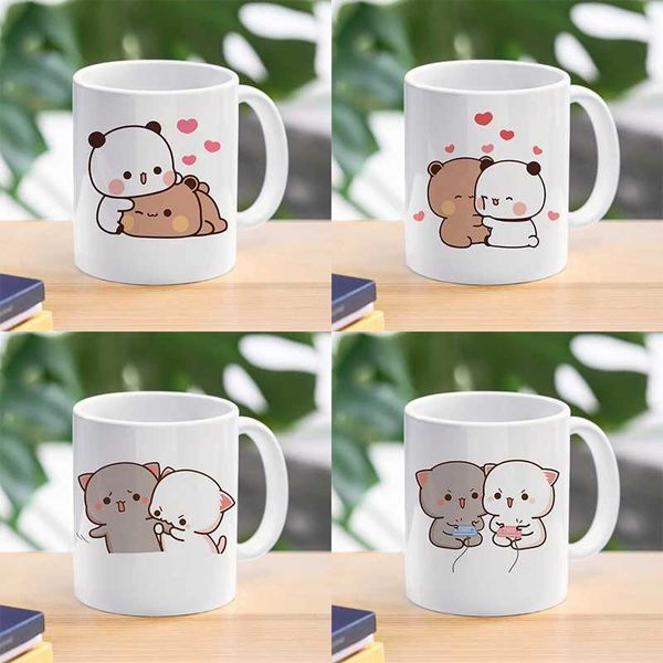 Becher Panda Bär Bubu Dudu Kaffee Milch Tasse Mokka Katze Panda Bär Paar Weihnachtsbecher Kawaii Tassen Original Tassen Kostenloser Versand Trinkgeschirr