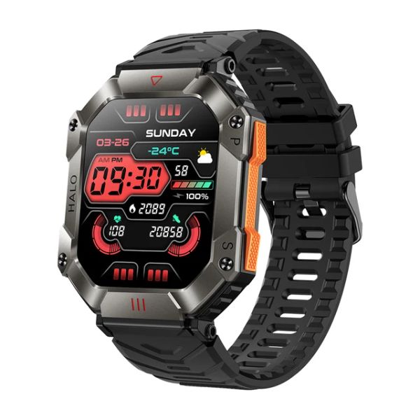 KR80 Herren-Sport-Smartwatch, 2 Zoll, 650 mAh Akkukapazität, Geschenk, gesunde Herzfrequenz, Blutsauerstoff, Kompass, GPS-Übung