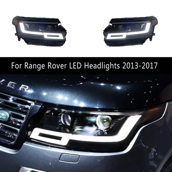 Lampada frontale per auto DRL Luce di marcia diurna Luce abbagliante Angel Eye Lente per proiettore per Range Rover L e Rover Fari a LED 13-17