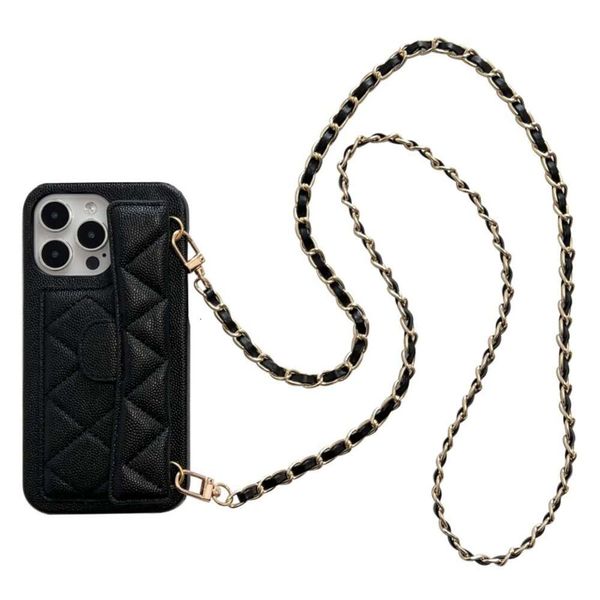 Tasarımcı Telefon Crossbody Omuz Strap Kılıf Mini Moda Telefon Çantası İPhone 15 Pro MAX 12 13 14 PLUS CAVE C DERİ CEZA KART TUTUCU