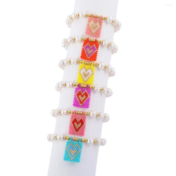 Strang Produkt Single Love Rice Ball Hängende Tag Stahl Armband Weibliche Böhmische INS Verkauf Süßwasser Perle Fema