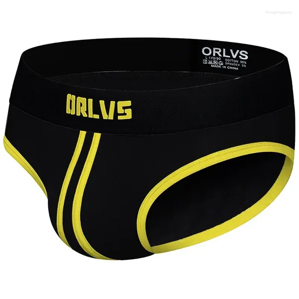 Mutande ORLVS Intimo da uomo Slip in cotone elasticizzato a vita bassa Pantaloncini estivi traspiranti Uomo OR168