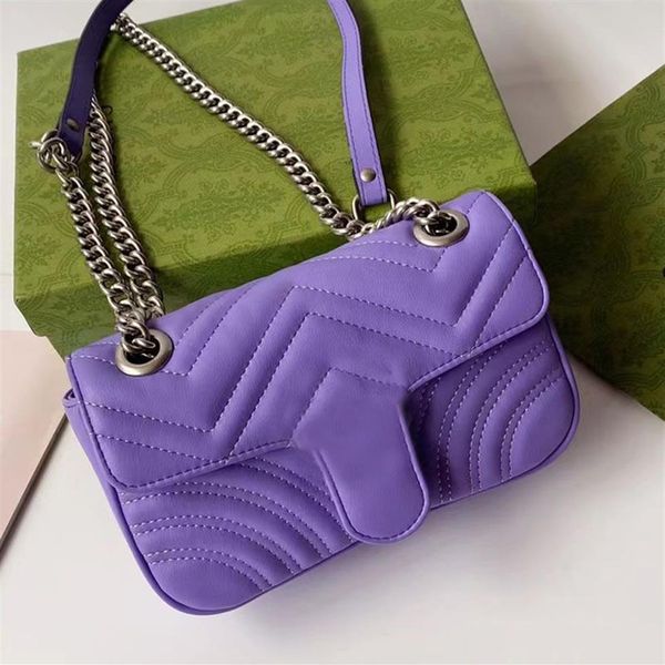 2023 Berühmte Dessinger Damenhandtasche echte Lederwelle Sewed Klappe Sollte Frauen Metallkettenhandtasche für Ladies262m
