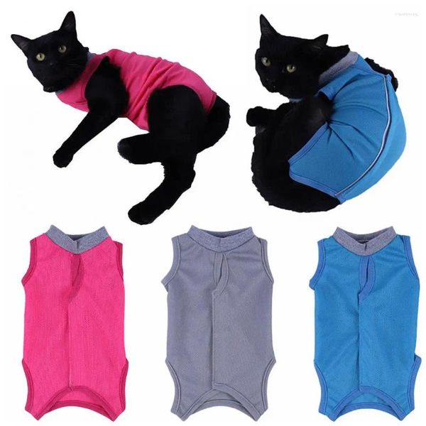 Trajes de gato terno ajustável roupas de recuperação de neutralização para proteção pós-conforto spay gatos
