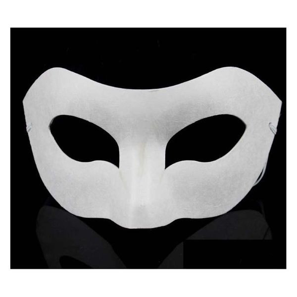 Partymasken Weiße Halbgesichtsmaske Halloween Leeres Papier Zorro DIY Hip-Hop Handbemalte Weihnachtsgeschenke 50 teile / los Drop Lieferung nach Hause G Dhxhv