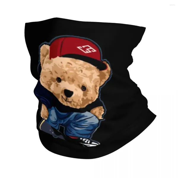 Lenços skate urso de pelúcia bandana pescoço capa impresso balaclavas lenço mágico multifuncional ciclismo equitação unisex adulto inverno