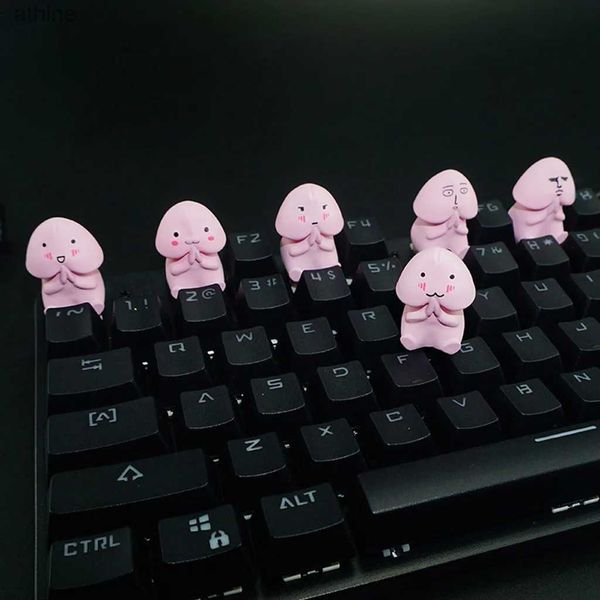 Tastaturen Tastaturen Spoof Lustige Persönlichkeit Tastenkappe Pink Tintin Kreativität Zubehör Cartoon Mechanische Tastatur Einzelne Tastenkappen Ersatzteil YQ240123