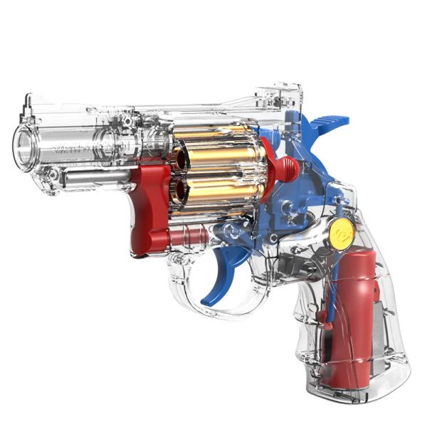 Revólver manual de ejeção, bala macia, arma de brinquedo para crianças, meninos, pistola de airsoft transparente, longo alcance, arma de ejeção, brinquedo 2037 zz