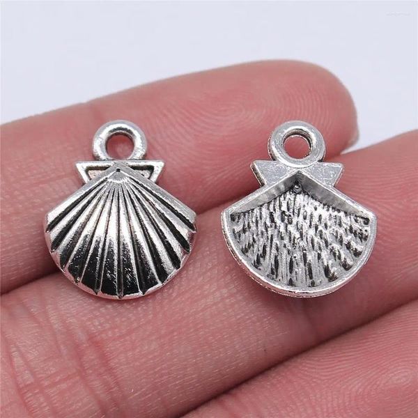 Charms WYSIWYG 20 Stück 17 x 14 mm Muschel antik versilbert Anhänger DIY Schmuck Komponenten Zubehör