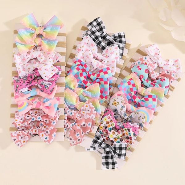 Acessórios de cabelo 10 pcs bonito bebê meninas arco-íris headbands crianças flores de alta qualidade doce para grils atacado