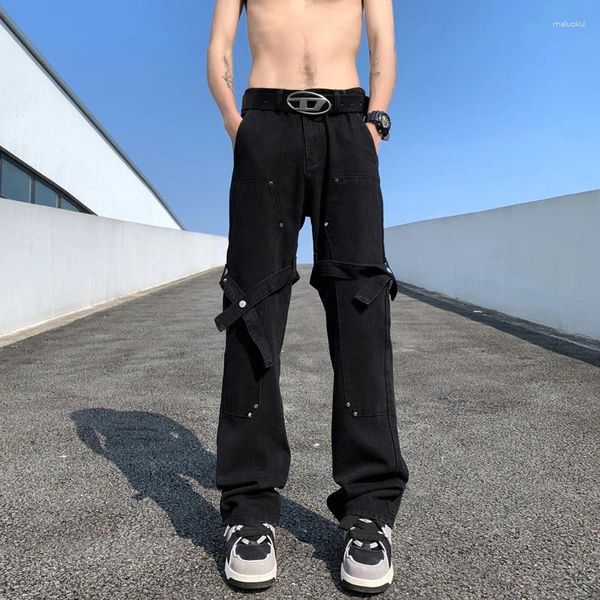 Männer Jeans Denim Amerikanischen Stil Casual Mode Hosen 2024 Ankunft Männer Retro High Street Hip Hop Gerade Cargo Hosen B77