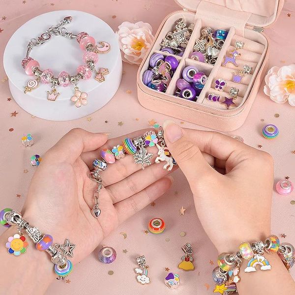 Braccialetti Perline fai da te Bracciale creativo Collana Accessori di gioielli Ragazze Giocattolo Kid Arti Bellezza Bambini Puzzle donne Moda Artigianato Principessa