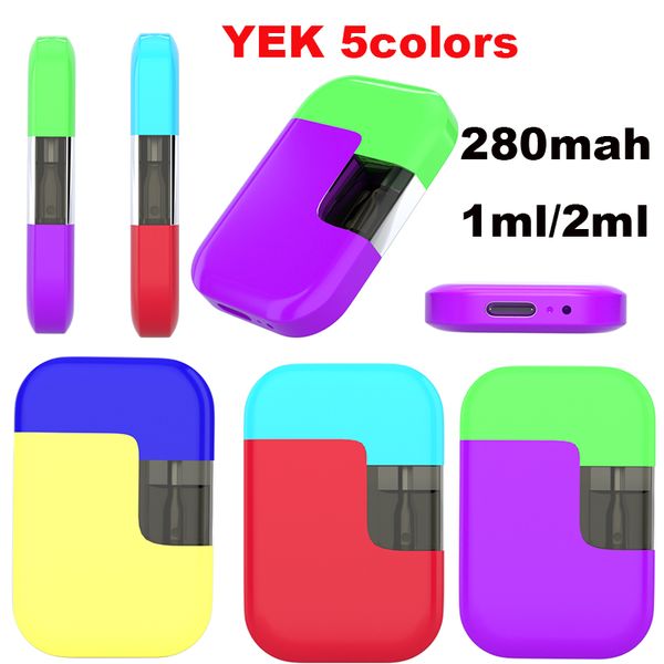 OEM Cihaz Kapsülleri En Popüler Boş 1ml 2ml Tek Kullanımlık Arabalar Şarj Edilebilir 280mAh Pil USB C Şarj Cihazı Özel Logosu ve Ambalaj Kabul Edilen YEK006