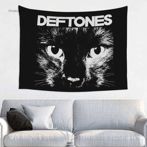 Гобелены Deftones Кот Гобелен Настенный Гобелен Полиэстер Настенный Гобелен Панк Хип-Хоп Фэнтези Плед Ковер Одеяло Комната Домашний Декор Коврик Для Йоги