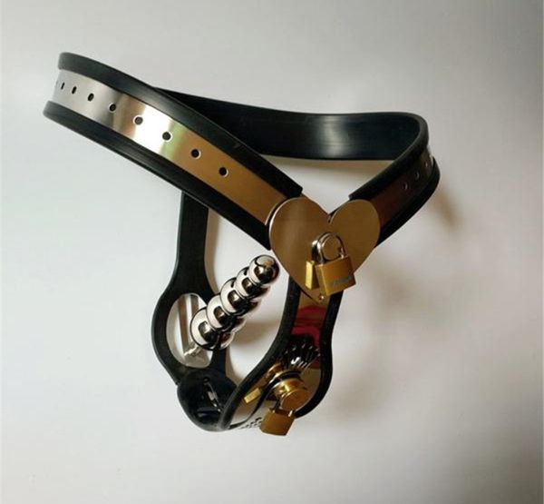I più nuovi dispositivi di castità femminile Cintura di castità a forma di cuore con pantaloni di bondage SM Bondage con plug anale e vaginale regolabile527