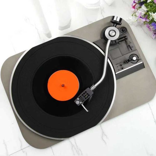 Tapetes Record Player Vintage Turntable Impresso Tapete Music Lover Home Decor Sala de estar Quarto Tapete antiderrapante Banheiro Tapete