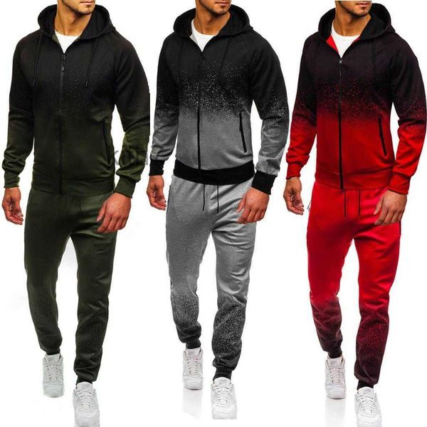 Tracksuits masculinos terno esportivo solto algodão hoodie 2 peças conquista personalizado hip hop jogger calças plus size homens roupas lbo6