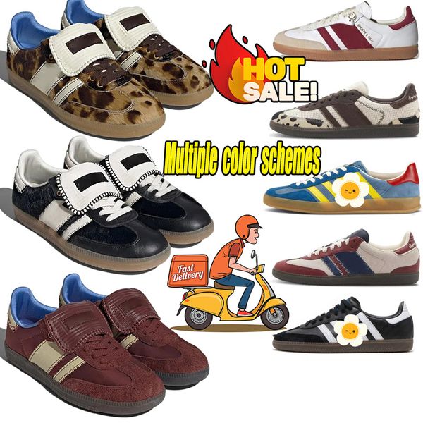 Freizeitschuhe Sambaitly Leopard Vegan Für Männer Frauen Trainer Cloud White Mystery Brown Core Black White Gum Wales Bonner Sambae Sneakers niedriger Preis