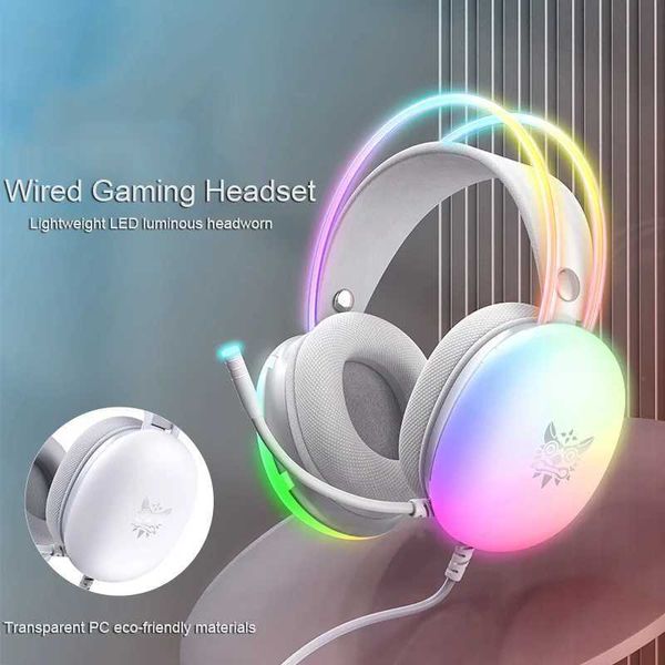 Fones de ouvido X25 Wired Gaming Headset com microfone RGB Gradient Light Fones de ouvido 3.5mm AUX Virtual 7.1 Channel Fones de ouvido para laptop PC PS4 5 Xbox J240123