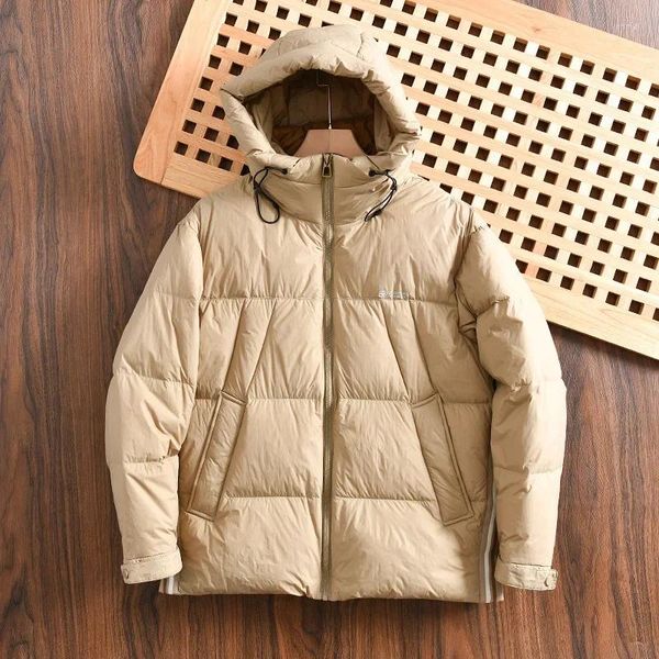 Jaquetas masculinas 2024 90 pato branco para baixo alta pelúcia quente inverno grosso com capuz jaqueta ao ar livre trekking acampamento caminhadas casual blusão