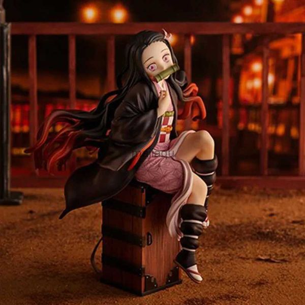 Action-Spielzeugfiguren, 15 cm, Dämonentöter Kamado Nezuko, sitzendes Modell, Spielzeug, PVC-Figur, Spielzeug, Geschenk, Sammelbox, Dekoration, Desktop-Sammlungsdekoration