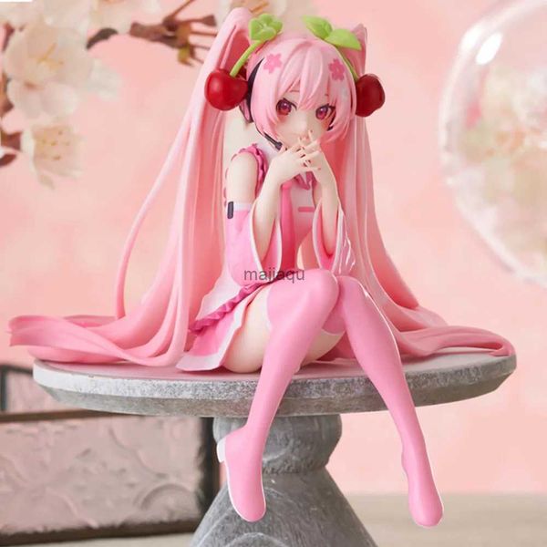 Фигурки героев, новая фигурка аниме Хацунэ Мику, розовое платье, модель из ПВХ, экшн-игрушки, вишнево-розовое украшение в виде цветущей вишни, собирать подарки