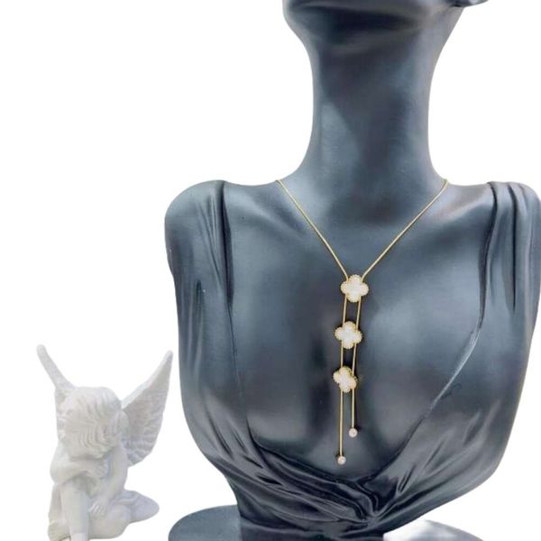 Van-Clef Arpes Halskette Designer Luxus Mode Damen Original Qualität Neues vierblättriges Kleeblatt Medaillon Schmuck 18K vergoldet Mädchen Geschenk mit Originalverpackung