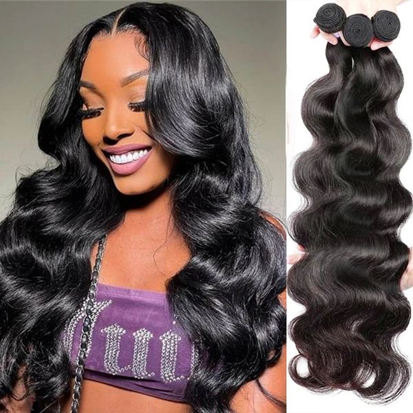 12a 30 Polegada feixes de cabelo onda do corpo brasileiro cor natural 100% tecer cabelo humano 134 pçs preço de atacado cabelo para mulher 240118