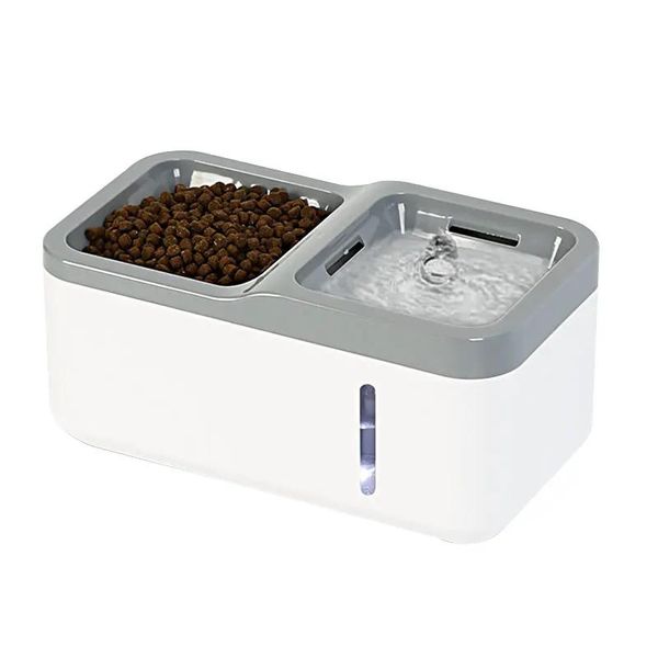Besleyiciler Kedi Su Çeşmesi Gıda Kasesi USB Sessiz Kedi Köpek İçecek 1.5L Otomatik Evcil Hayvan Yavru İçme Suyu Filtre Gıda Dispenser Besleyici 2 1
