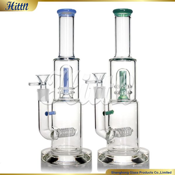 Glasbongs Wasser Bong 2024 Neues 14 Zoll dickes Basis Wasserrohr Duschhead Perc Inline Perc Rauchrohr mit Spritzschutz Milchblau Milchgrün