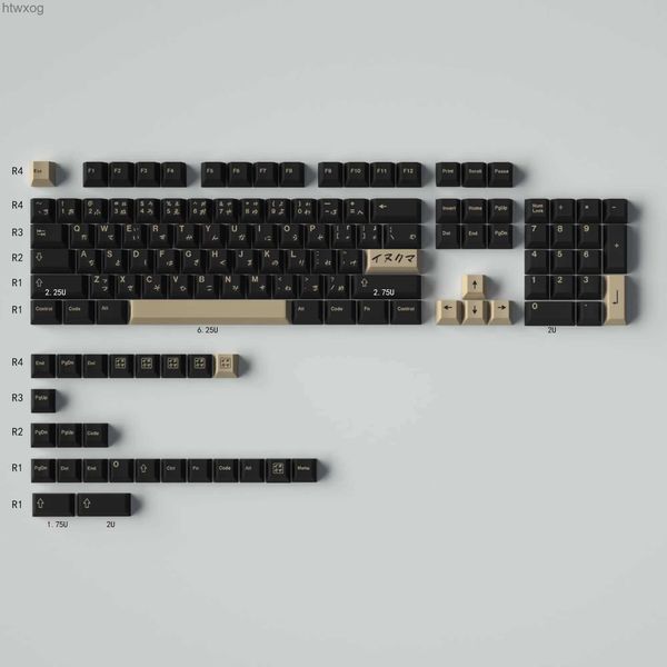 Klavyeler Büyük Set PBT KEYCAP BINE-SUB KIRI PROFİL KEYAFLARI MX Switch Mekanik Klavye Anahtarı Capinukuma Black Yq240123