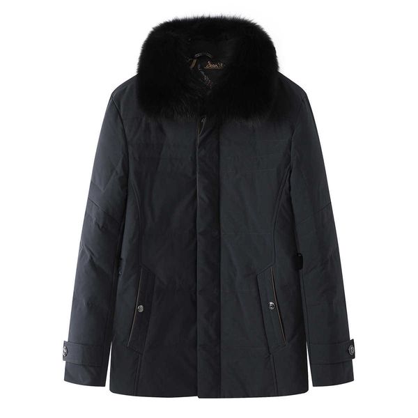 Parkas pour hommes marque hiver hommes couleur claire col rabattable avec poils de renard détachables épais manteau décontracté Y4l7111 Wyxb