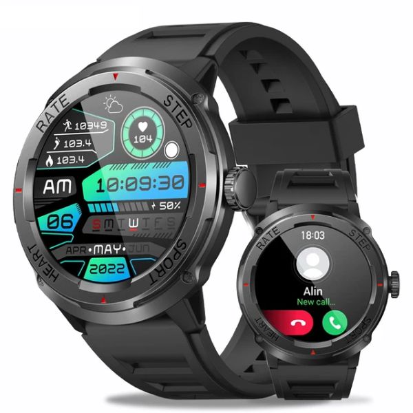 Smart Watch da uomo Bluetooth Chiamata Frequenza cardiaca Fitness Tracker Sport impermeabile Smartwatch da uomo per Android IOS Huawei