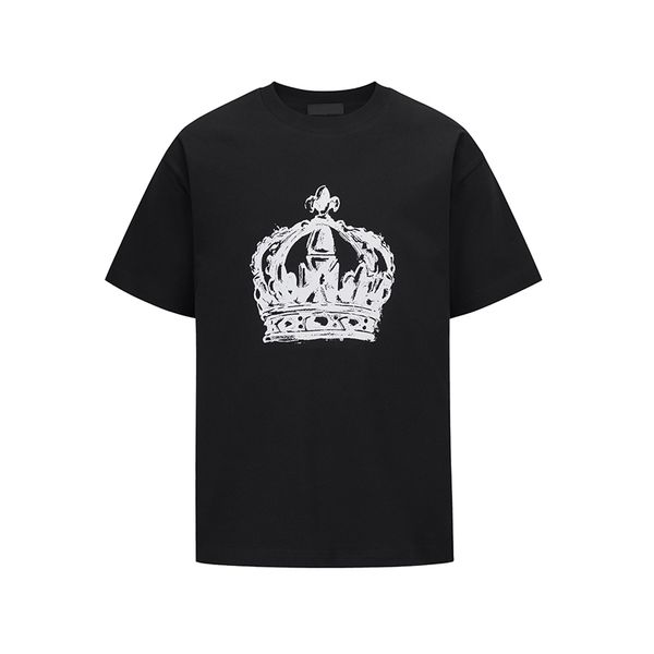 Itália estilo coroa impressão t designer camiseta primavera verão casual moda skate homens mulheres tshirt 24ss 0122