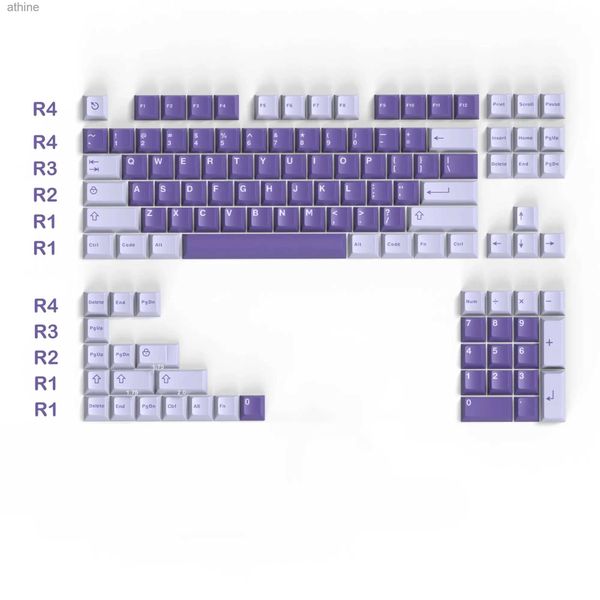 Tastaturen Tastaturen 1 Set Aifei Clone GMK Frost Witch Tastenkappen ABS Double Shot Tastenkappen Kirschprofil Lichtdichte Tastenkappe für 61 64 68 84 87 96 980 YQ240123